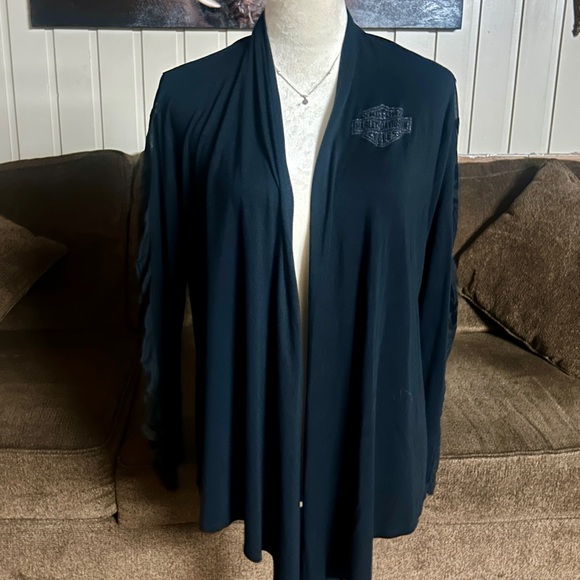 Harley Davidson • Size 1X/2X-Large • Black • Sweater Cardigan - Picture 2 of 14